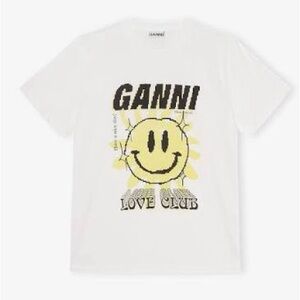 Ganni White Love Club Tee